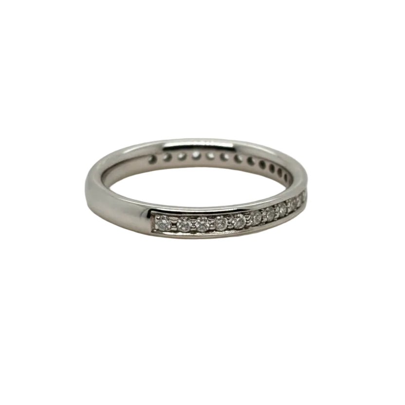 Platinum Half ET Diamond Channel Grain Set Ring