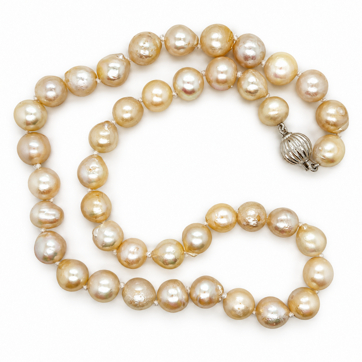 Golden Cultured 8mm Semi-Baroque Pearl 16" Necklace