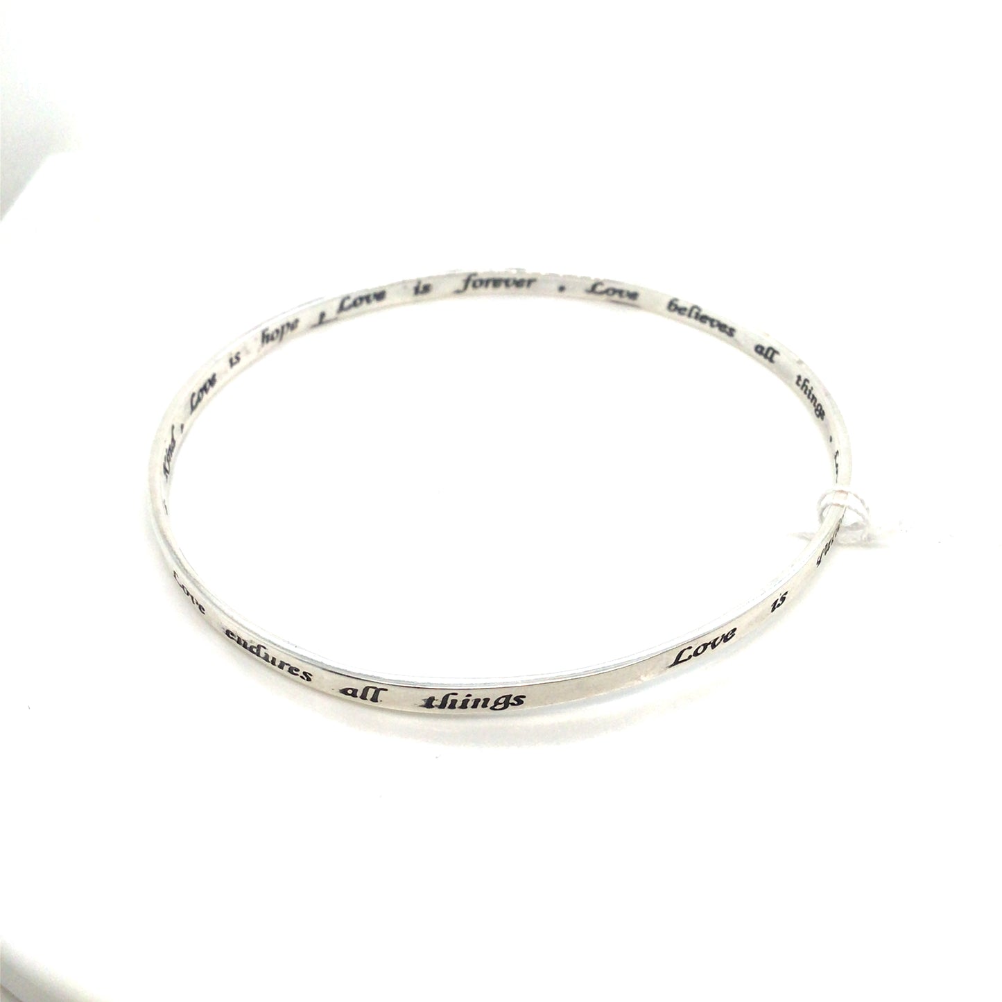 925 silver love message bangle