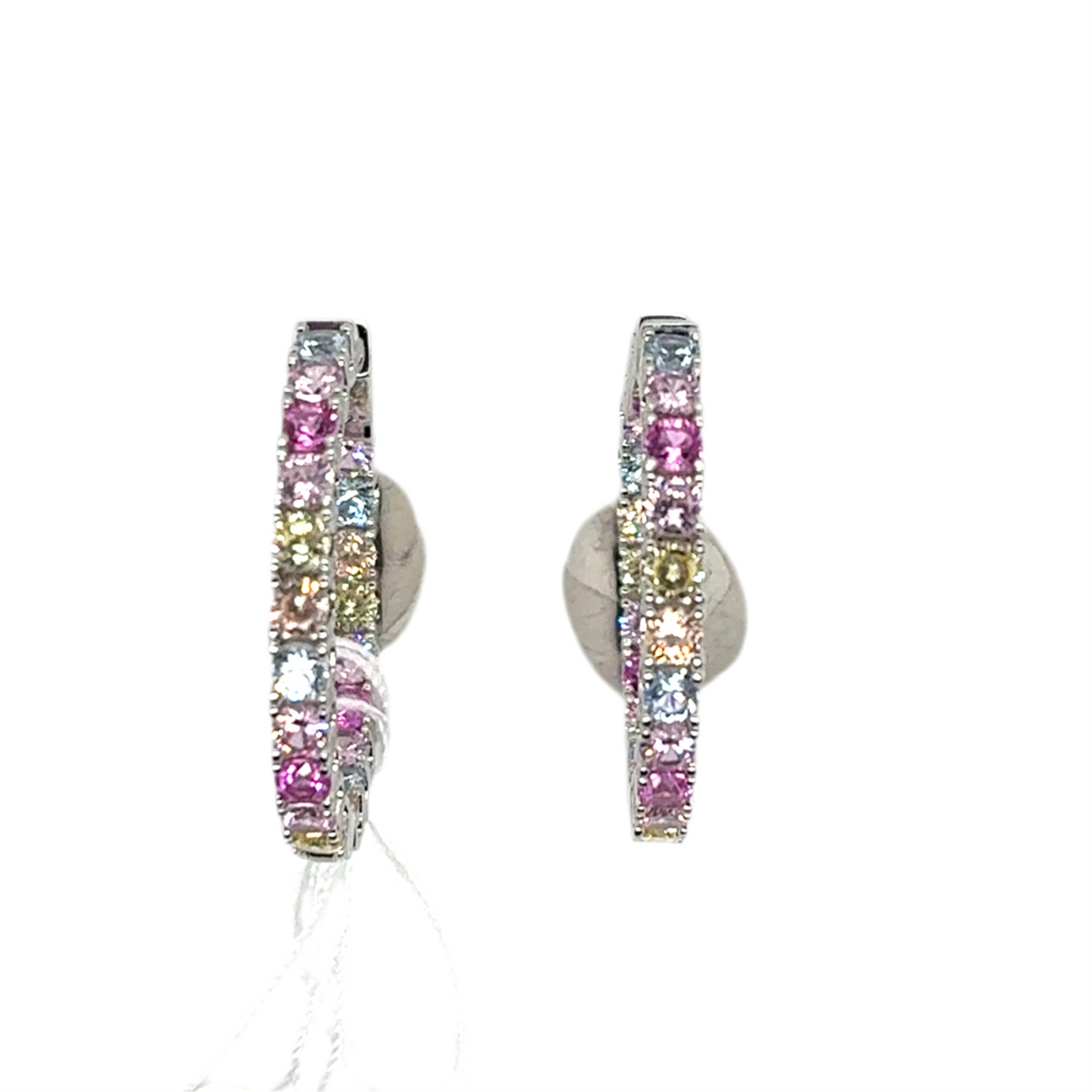 925 silver rainbow hoops cubic zirconia