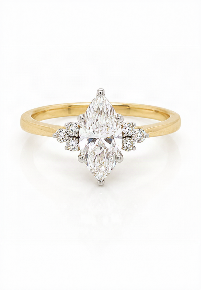 Marquise Cut Diamond, Trefoil Ring
