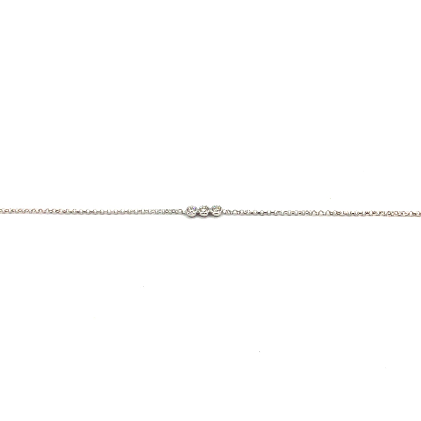 9ct White Gold Diamond Besel Trio Bracelet