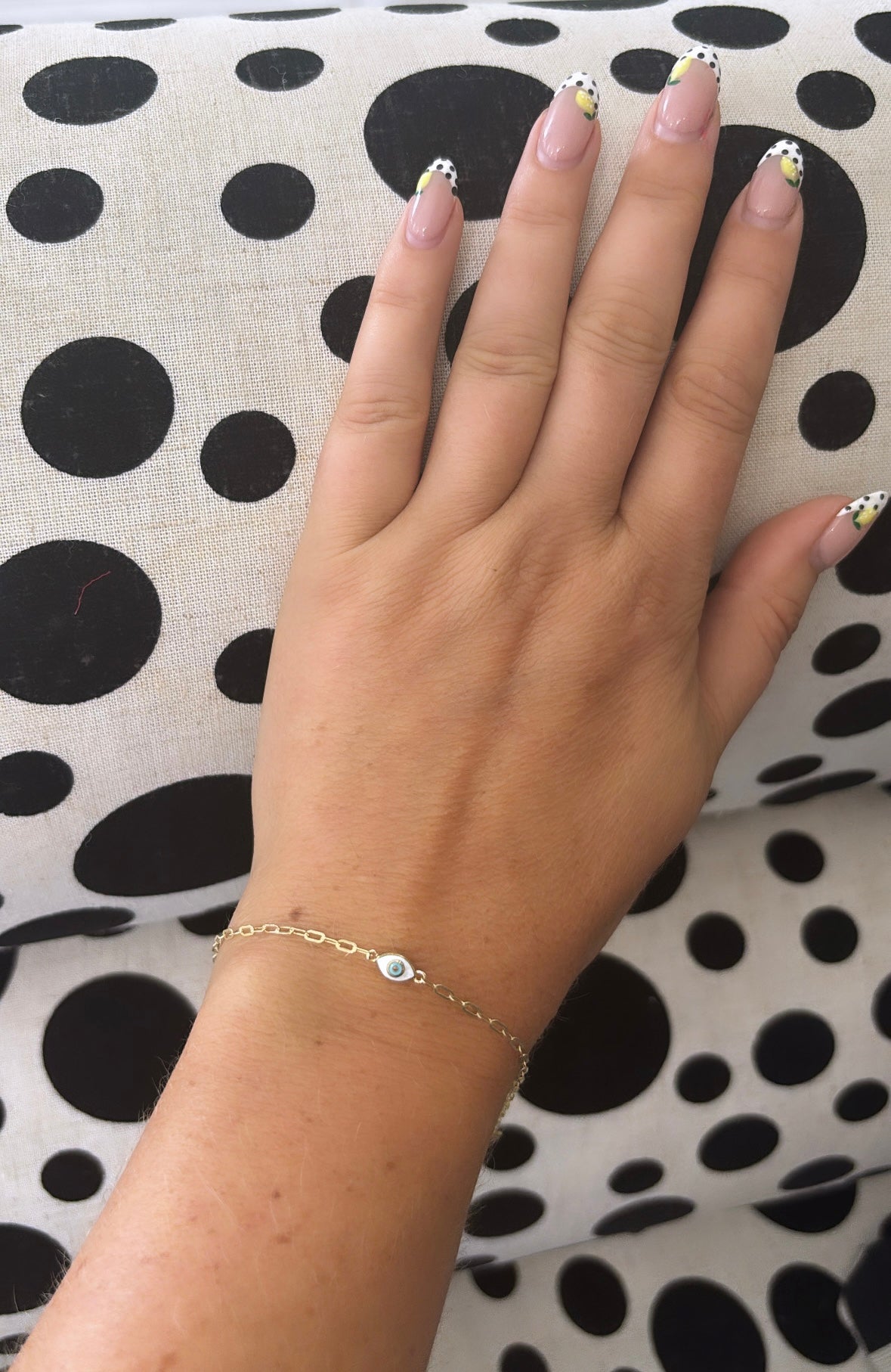 Evil Eye Bracelet In 9ct Yellow Gold With Enamel Eye Detailing