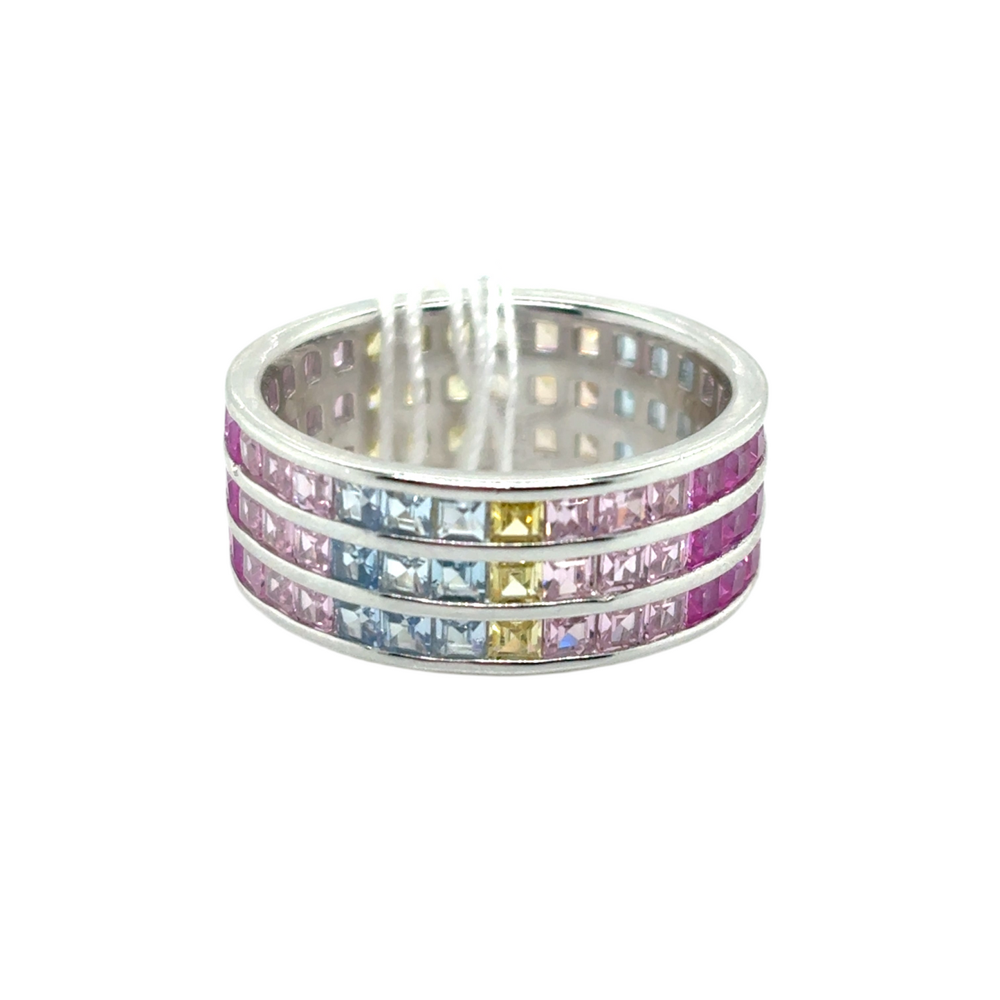 925 silver pastel coloured Cubic zirconia ring