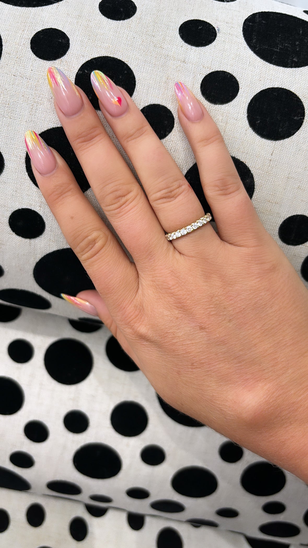 Diamond French Pavé Set Yellow Gold, 0.75cts D colour VVS clarity Half Eternity Claw Set Ring