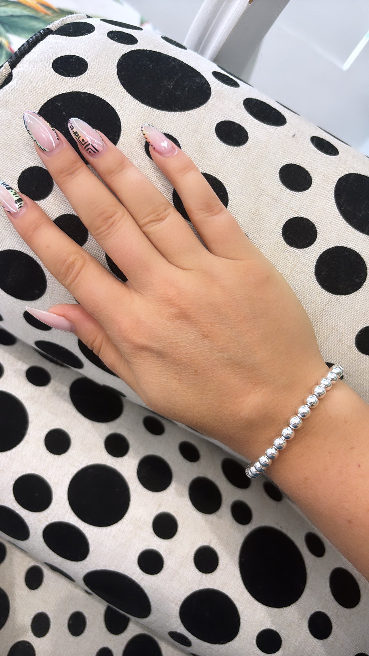925 Sterling Silver Medium Bead, Extendable Pull Bracelet