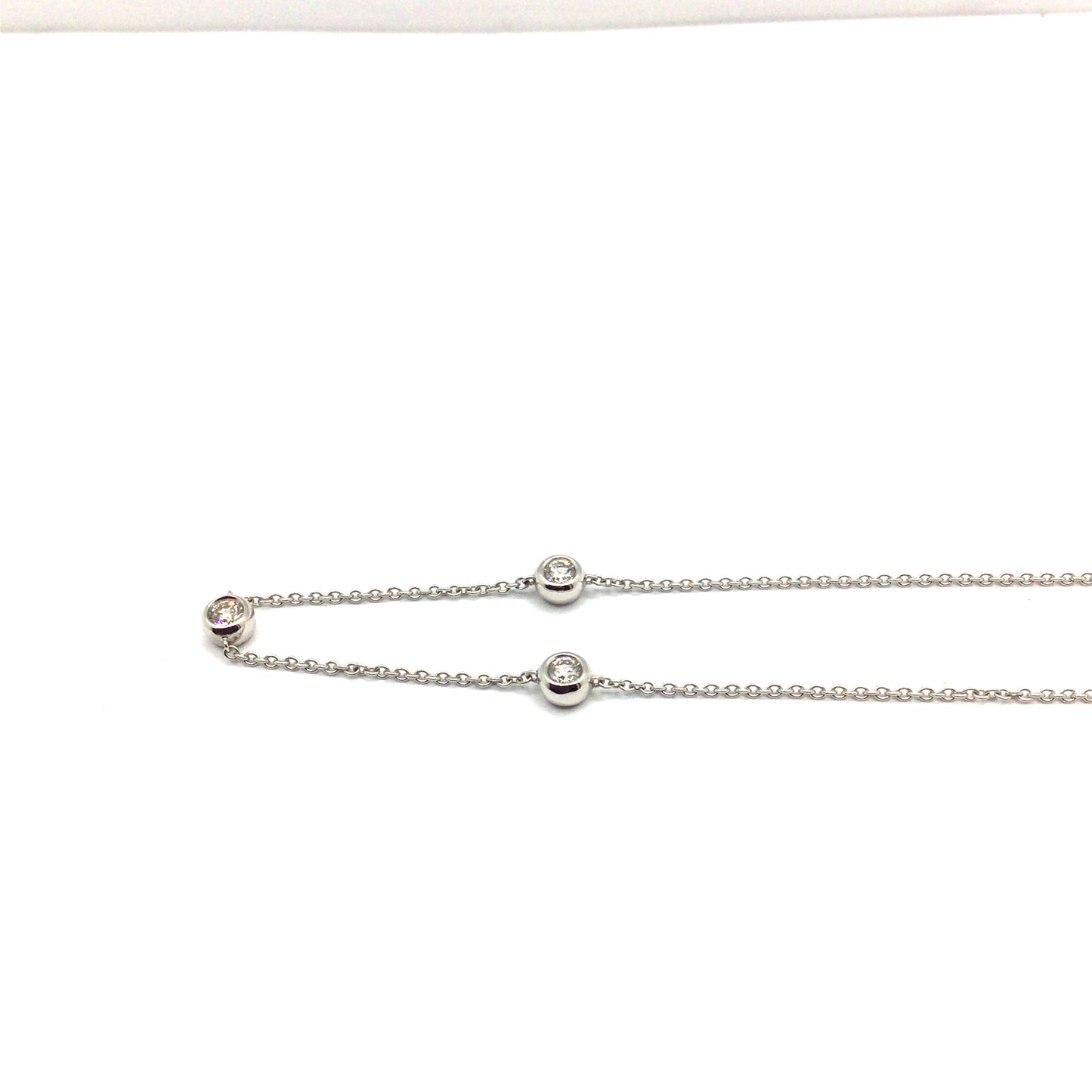 9ct White Gold DIamond Besel Necklace