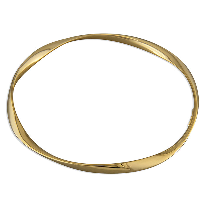 Silver gold plated twist bangle