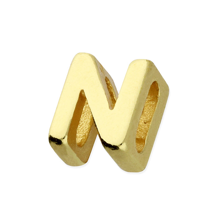 Silver goldplated N intial pendant