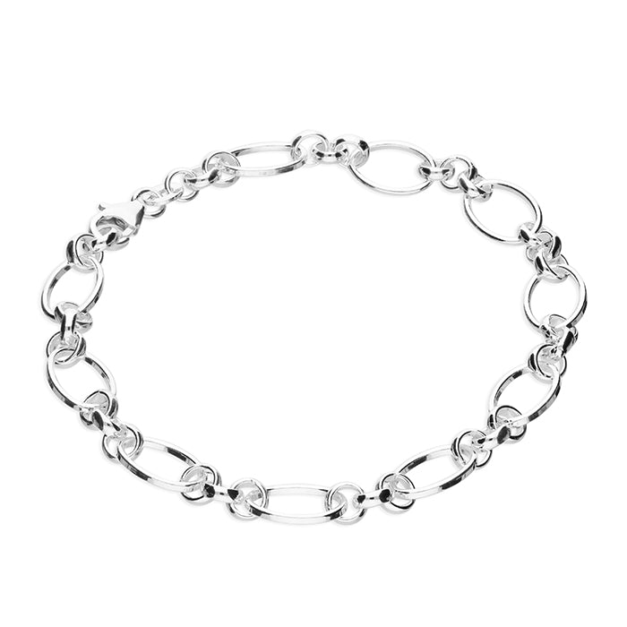 Sterling silver oval link bracelet 7"