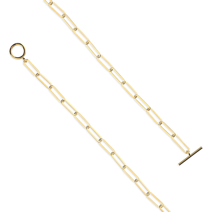 Goldplated oval T-bar necklace