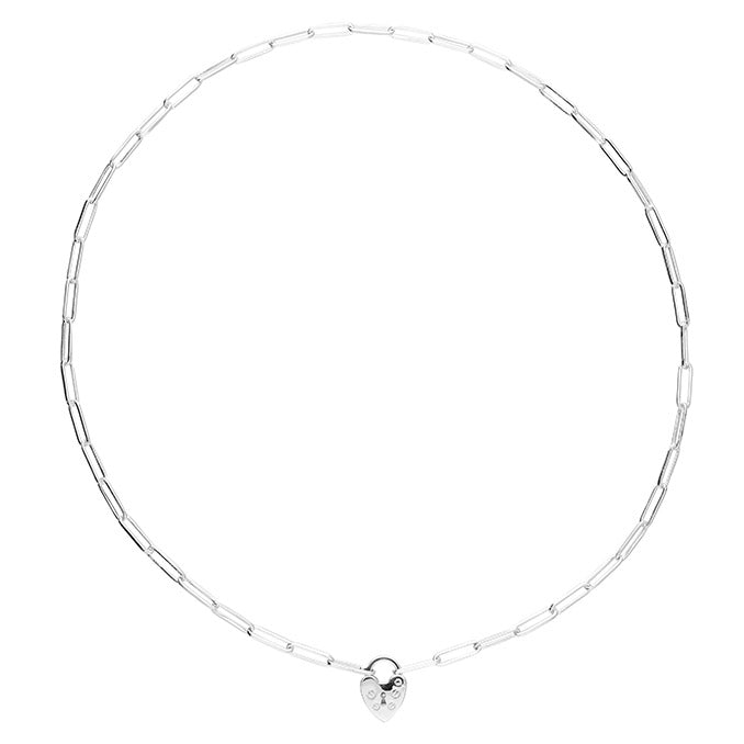 Sterling silver padlock necklace
