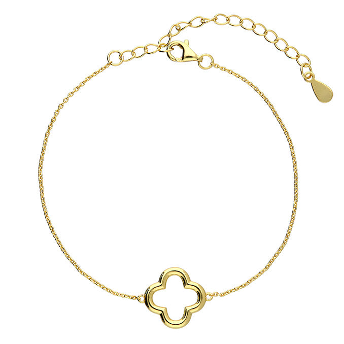 Silver gold plated 19cm clover outline bracelet
