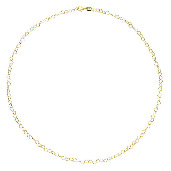 Silver Goldplated multi open hearts necklace