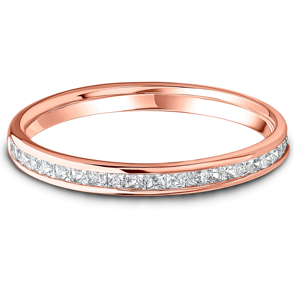 Diamond Channel Set White Gold, 0.25cts Round Brilliant Half Eternity Ring