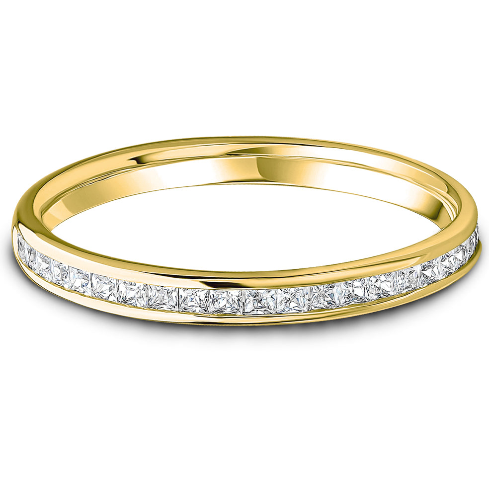 Diamond Channel Set White Gold, 0.25cts Round Brilliant Half Eternity Ring