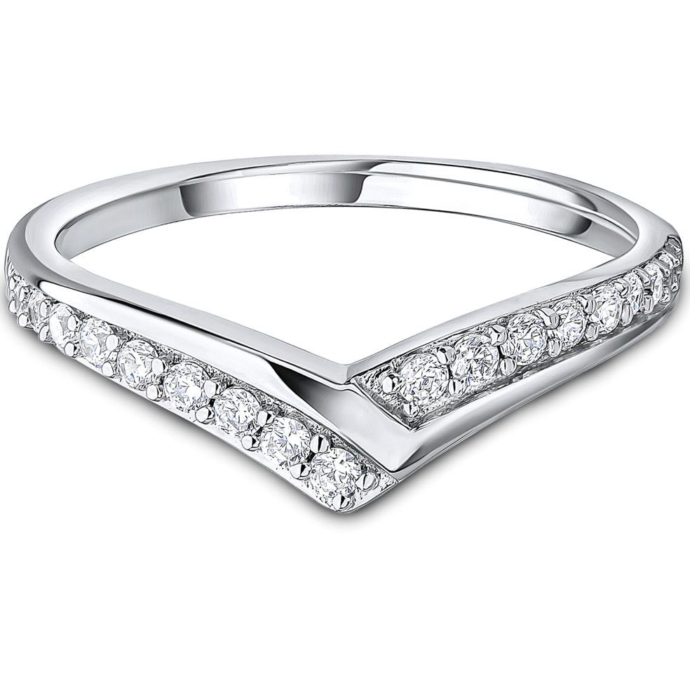 Diamond Wishbone V Shaped 0.25cts Half Eternity Ring