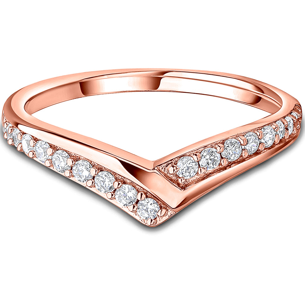 Diamond Wishbone V Shaped 0.25cts Half Eternity Ring