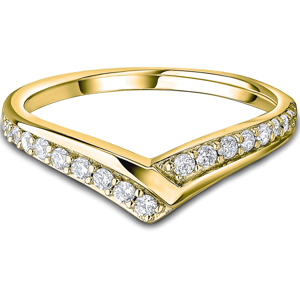 Diamond Wishbone V Shaped 0.25cts Half Eternity Ring