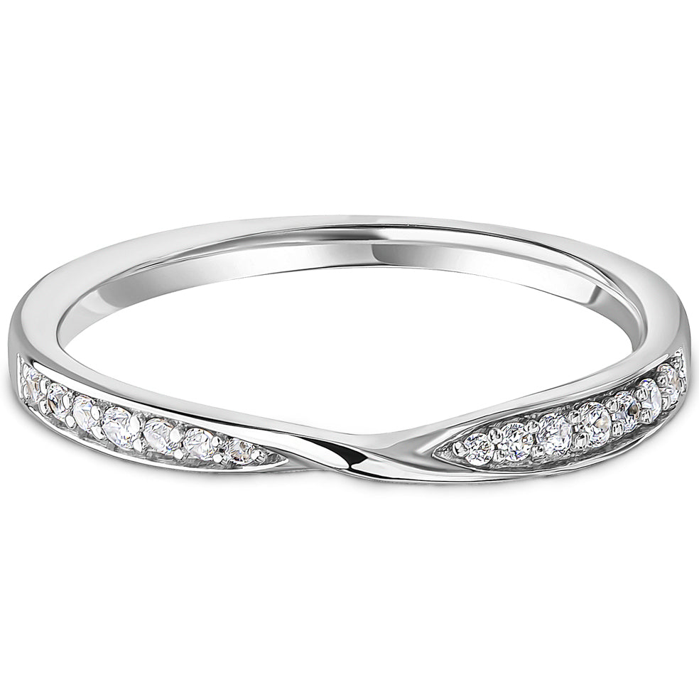 Diamond Ribbon Crossover 0.14cts Half Eternity Ring