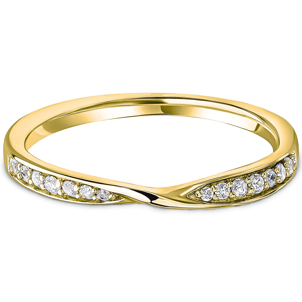 Diamond Ribbon Crossover 0.14cts Half Eternity Ring