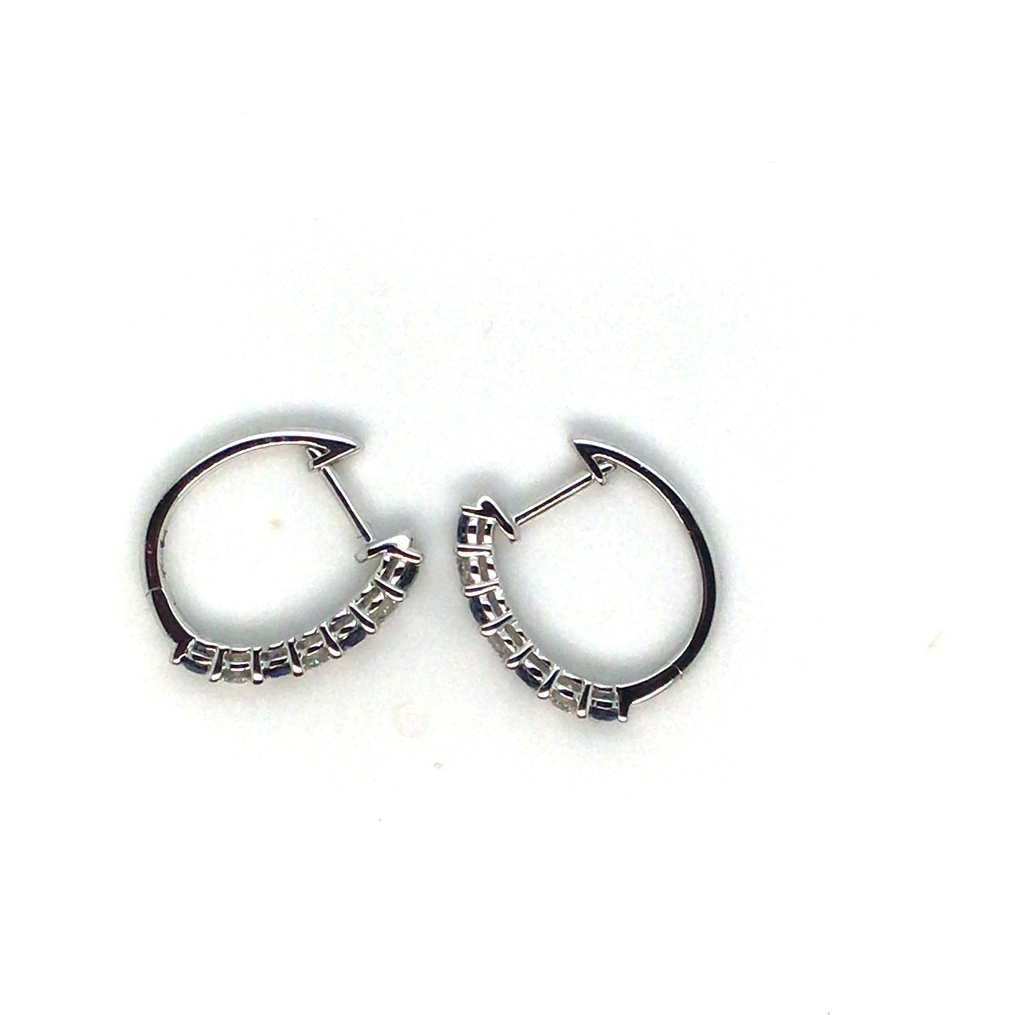 Diamond and Sapphire Claw Set Hoop Earrings