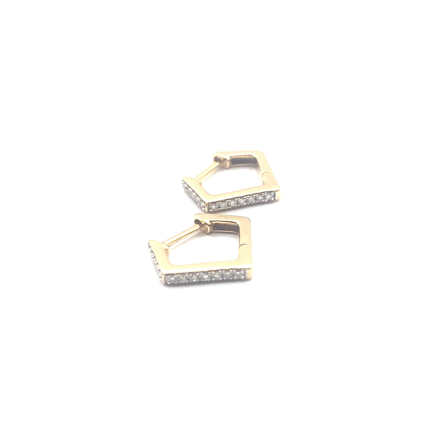 9ct Yellow Gold V Shaped Huggie Earrings 0.12ct