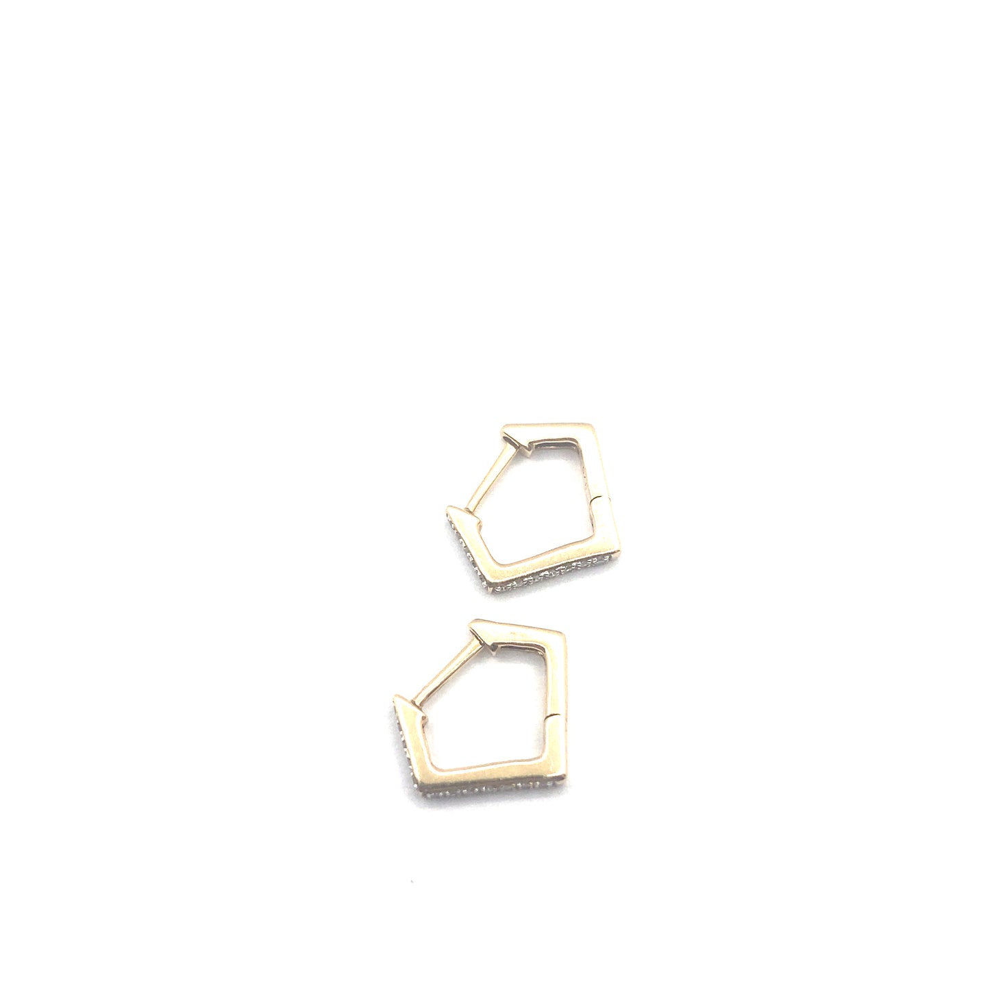 9ct Yellow Gold V Shaped Huggie Earrings 0.12ct