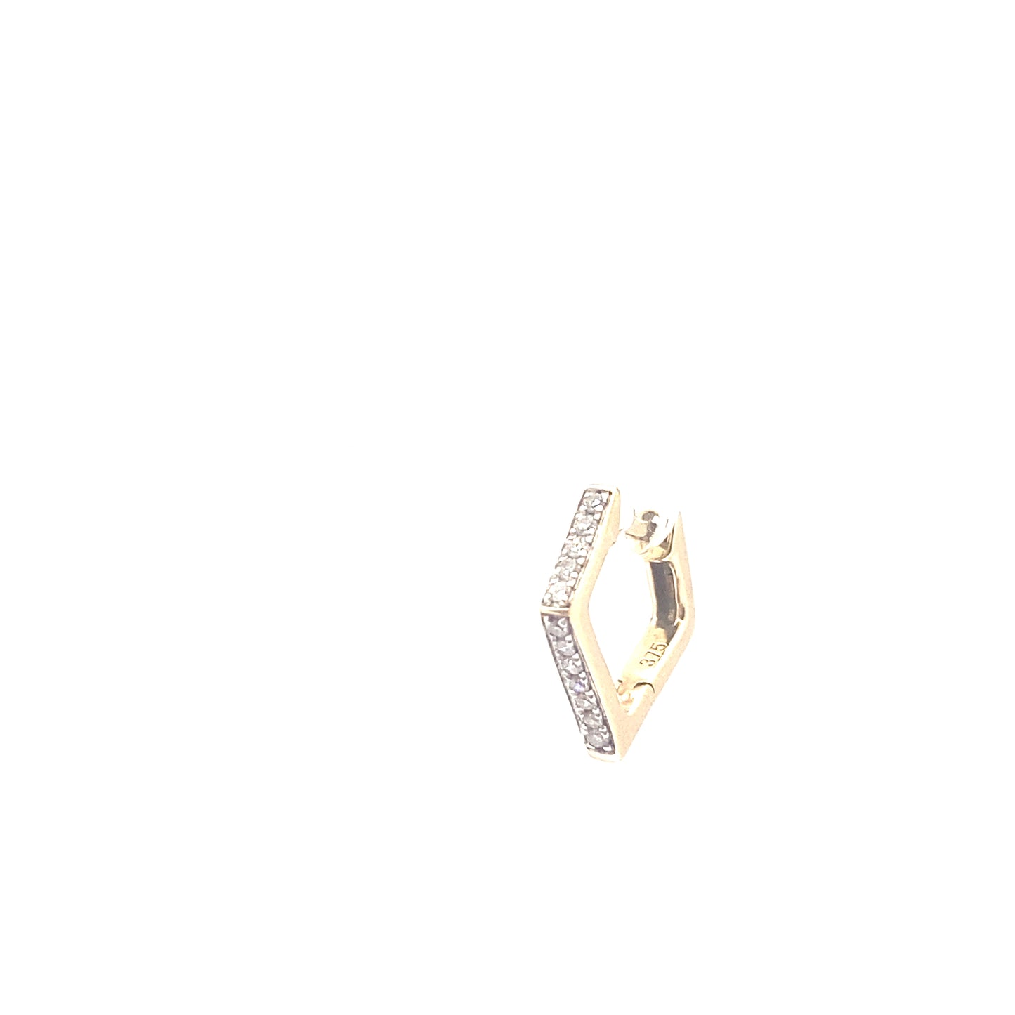 9ct Yellow Gold V Shaped Huggie Earrings 0.12ct