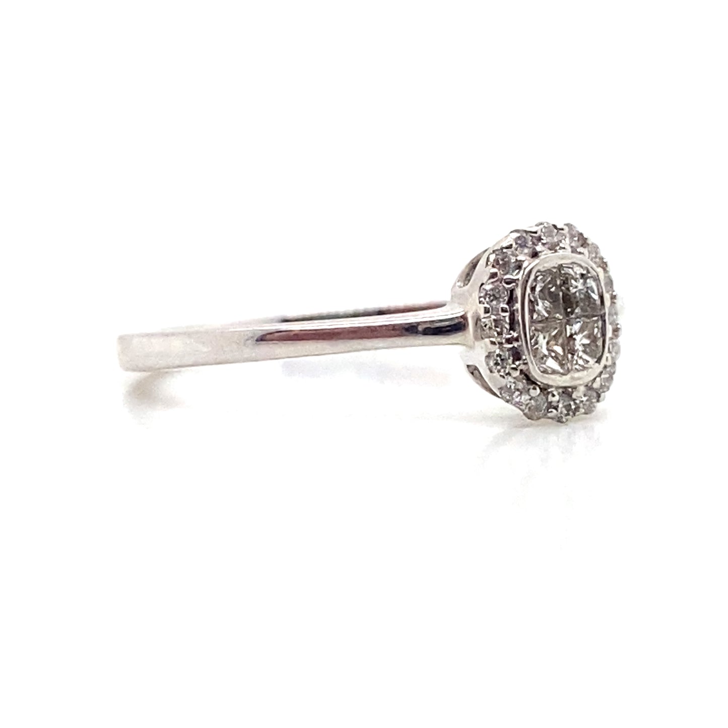 9ct White Gold Pear Cut Diamond Ring