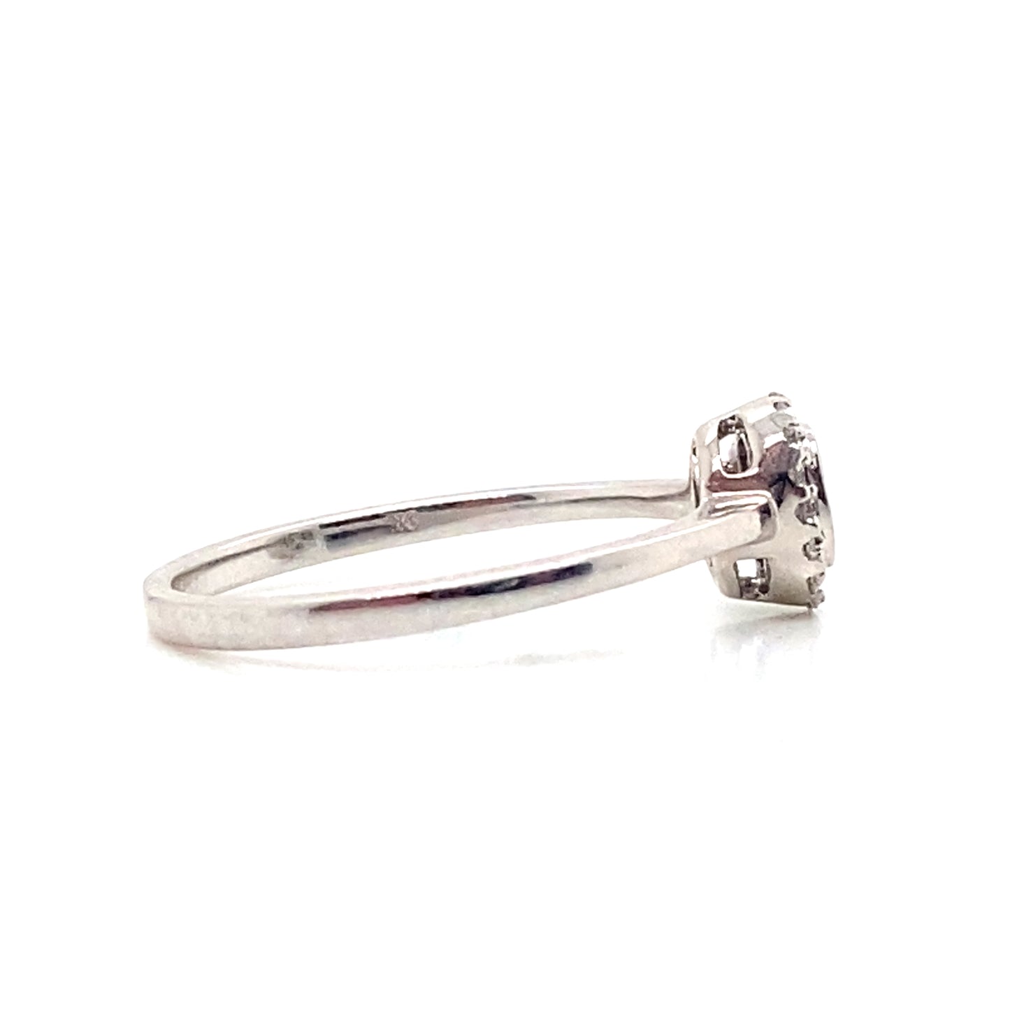 9ct White Gold Pear Cut Diamond Ring