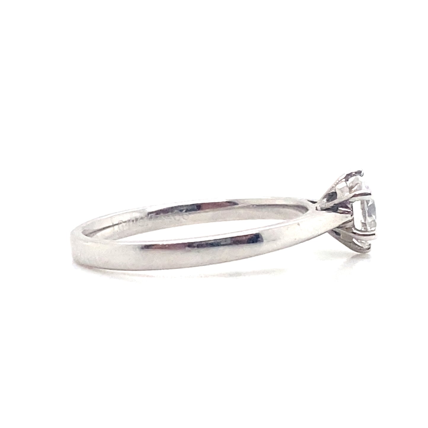 9ct White Gold 6 Claw Solitaire Round Brilliant Diamond Ring