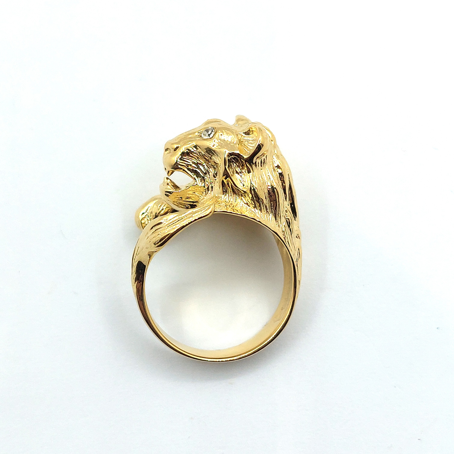 Sterling Silver, 18ct Gold Plated Lion Icon Ring