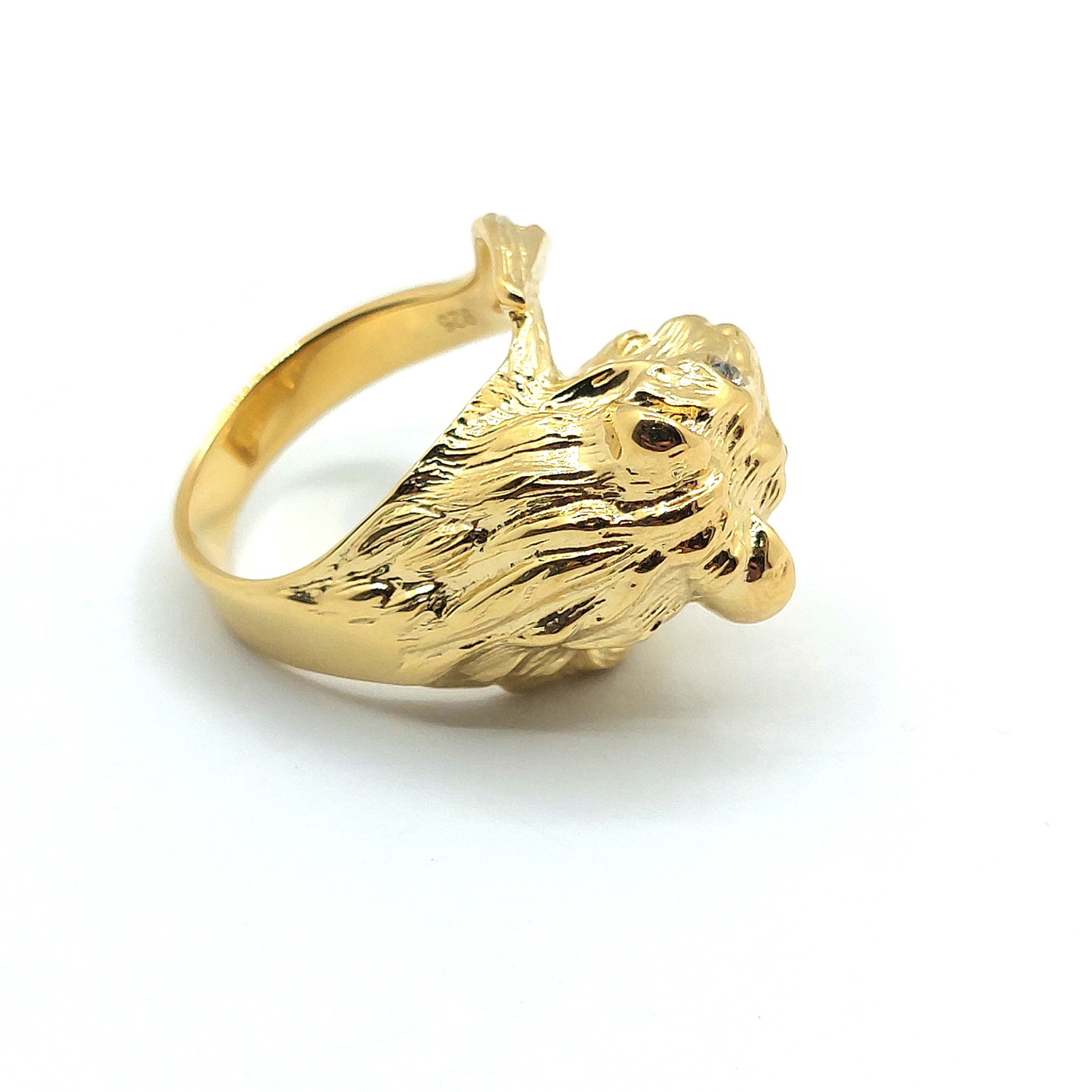 Sterling Silver, 18ct Gold Plated Lion Icon Ring