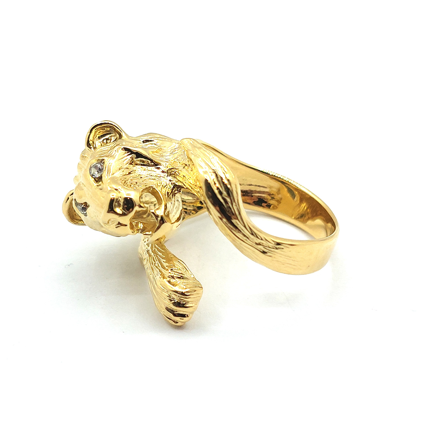 Sterling Silver, 18ct Gold Plated Lion Icon Ring