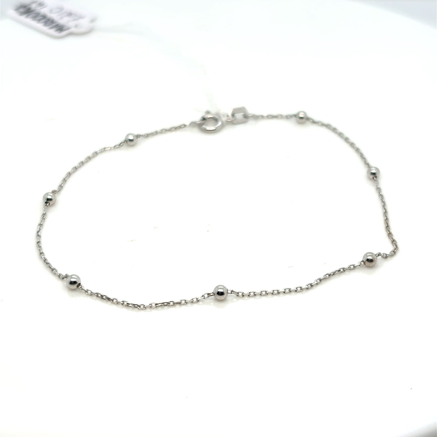 9ct White Gold Trace Satellite Bracelet