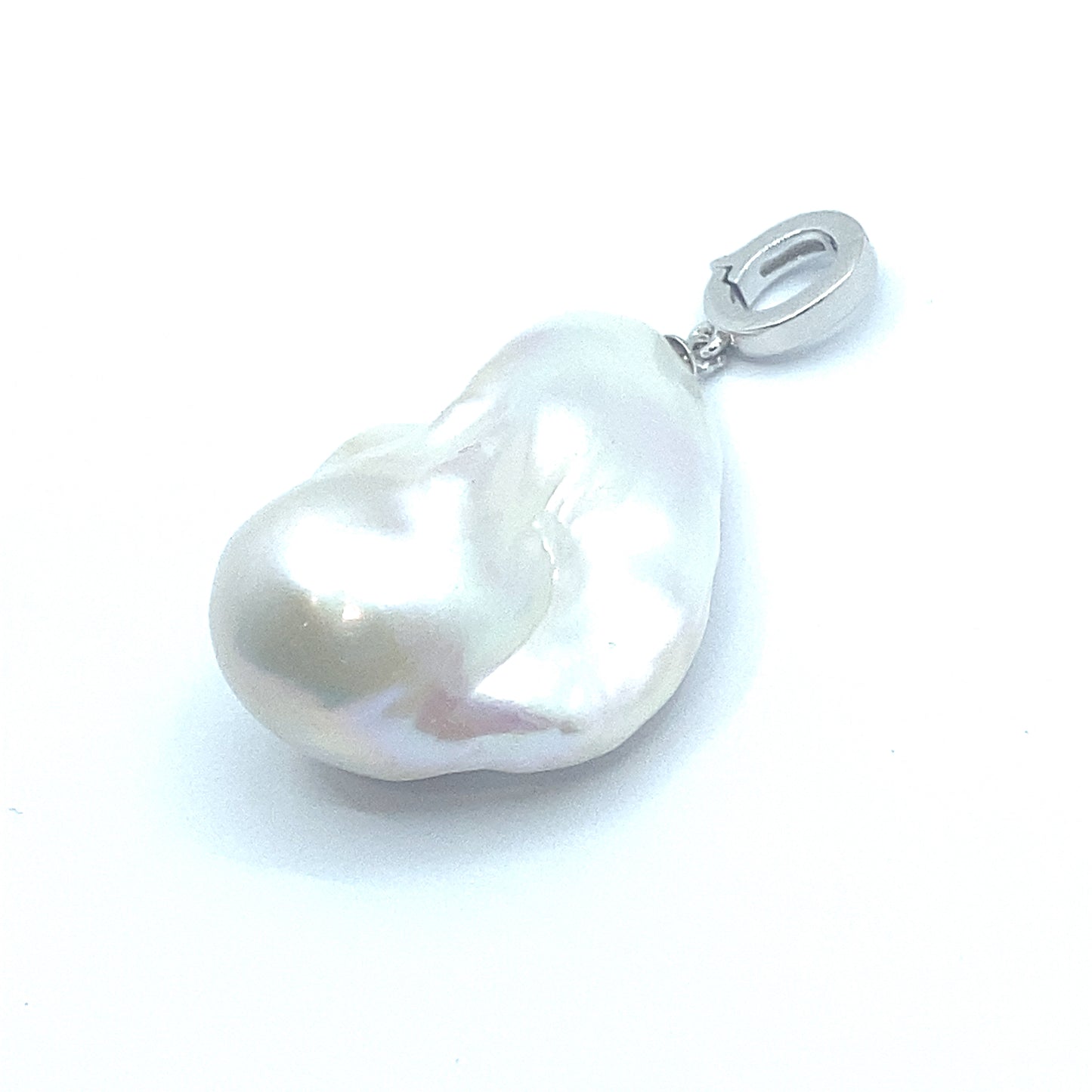 Large Baroque Pearl, Sterling Silver Removable Pendant, small bail