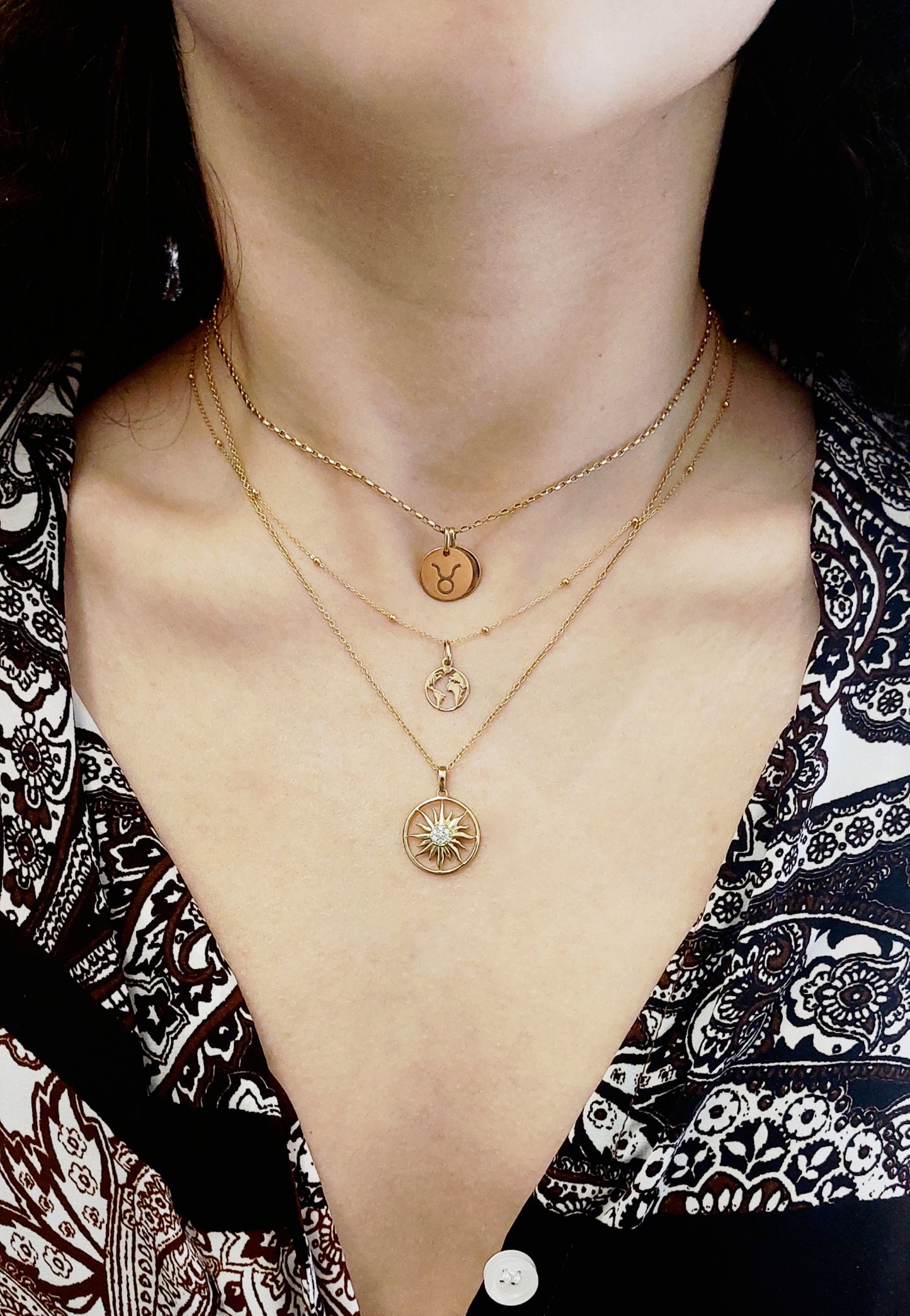 9ct Yellow Gold Taurus Zodiac Pendant
