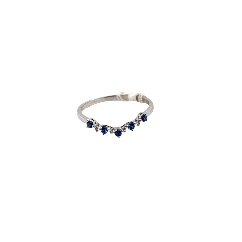 Diamond and Sapphire Shaped Eternity Ring In White Gold
