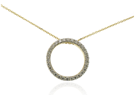 Bespoke Polo Diamond Pave Set Pendant Necklace in 18ct Yellow Gold
