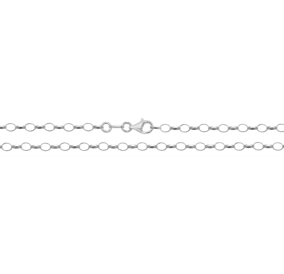 Sterling Silver Oval Belcher 18" Chain