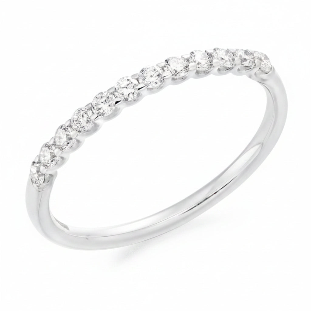 Platinum Half Eternity band, 0.33cts Round Brilliant Lab Grown Diamonds