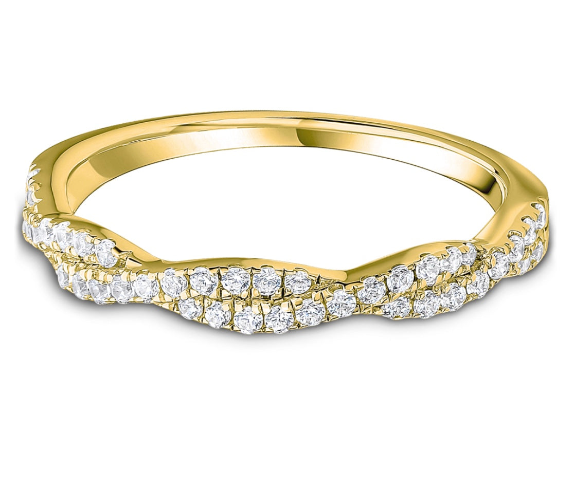 Diamond Twisted Rope Platinum Eternity Ring