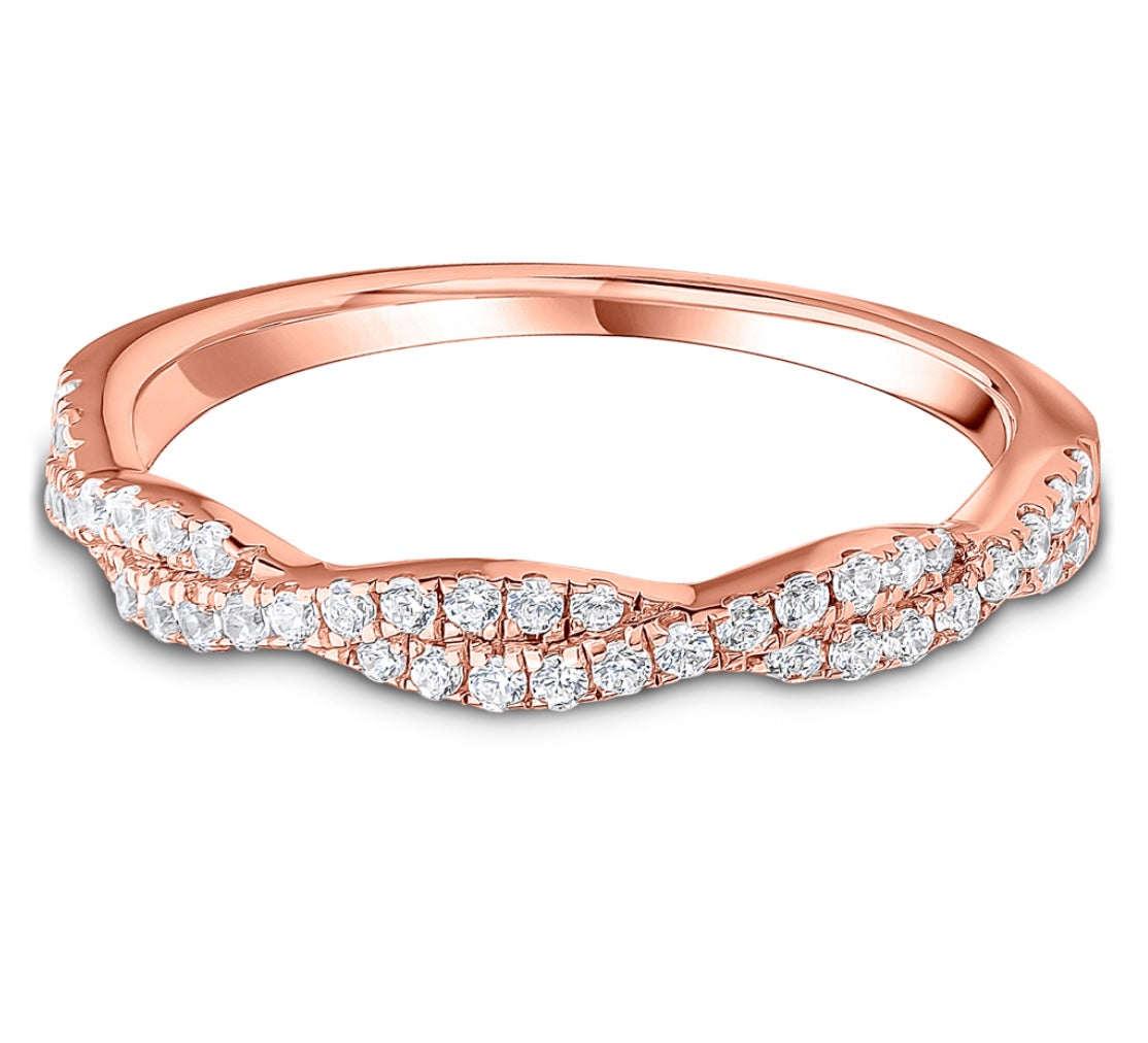Diamond Twisted Rope Platinum Eternity Ring