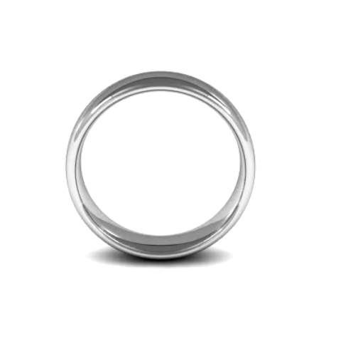 Slight Court Gents 6mm Wide Wedding Band Ring, 9ct & 18ct Gold and Platinum