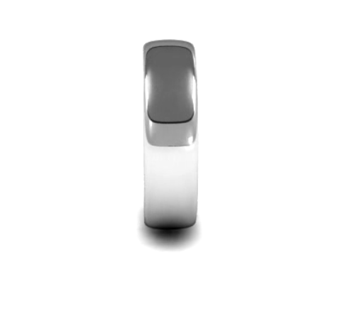 Slight Court Gents 6mm Wide Wedding Band Ring, 9ct & 18ct Gold and Platinum