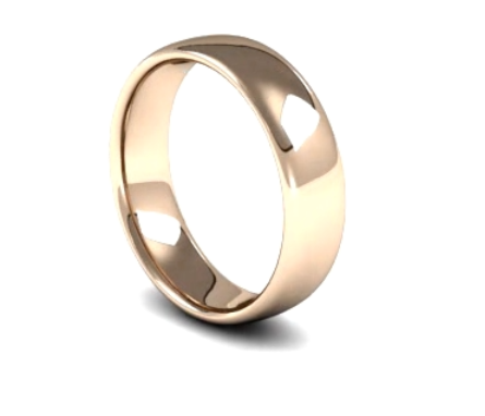 Slight Court Gents 6mm Wide Wedding Band Ring, 9ct & 18ct Gold and Platinum