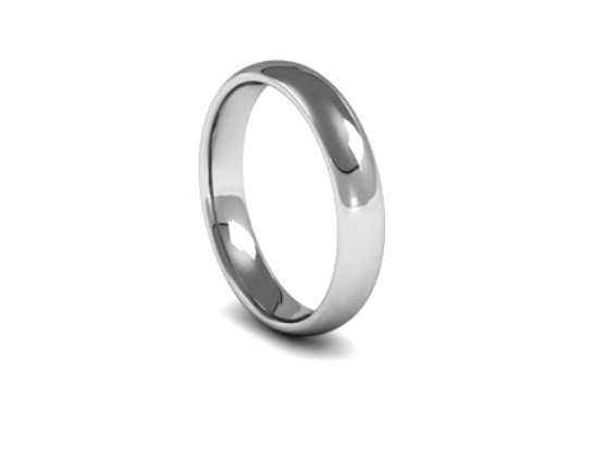 Edged Court Gents 4mm Wide Wedding Band Ring, 9ct & 18ct Gold and Platinum
