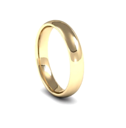 Edged Court Gents 4mm Wide Wedding Band Ring, 9ct & 18ct Gold and Platinum