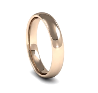 Edged Court Gents 4mm Wide Wedding Band Ring, 9ct & 18ct Gold and Platinum